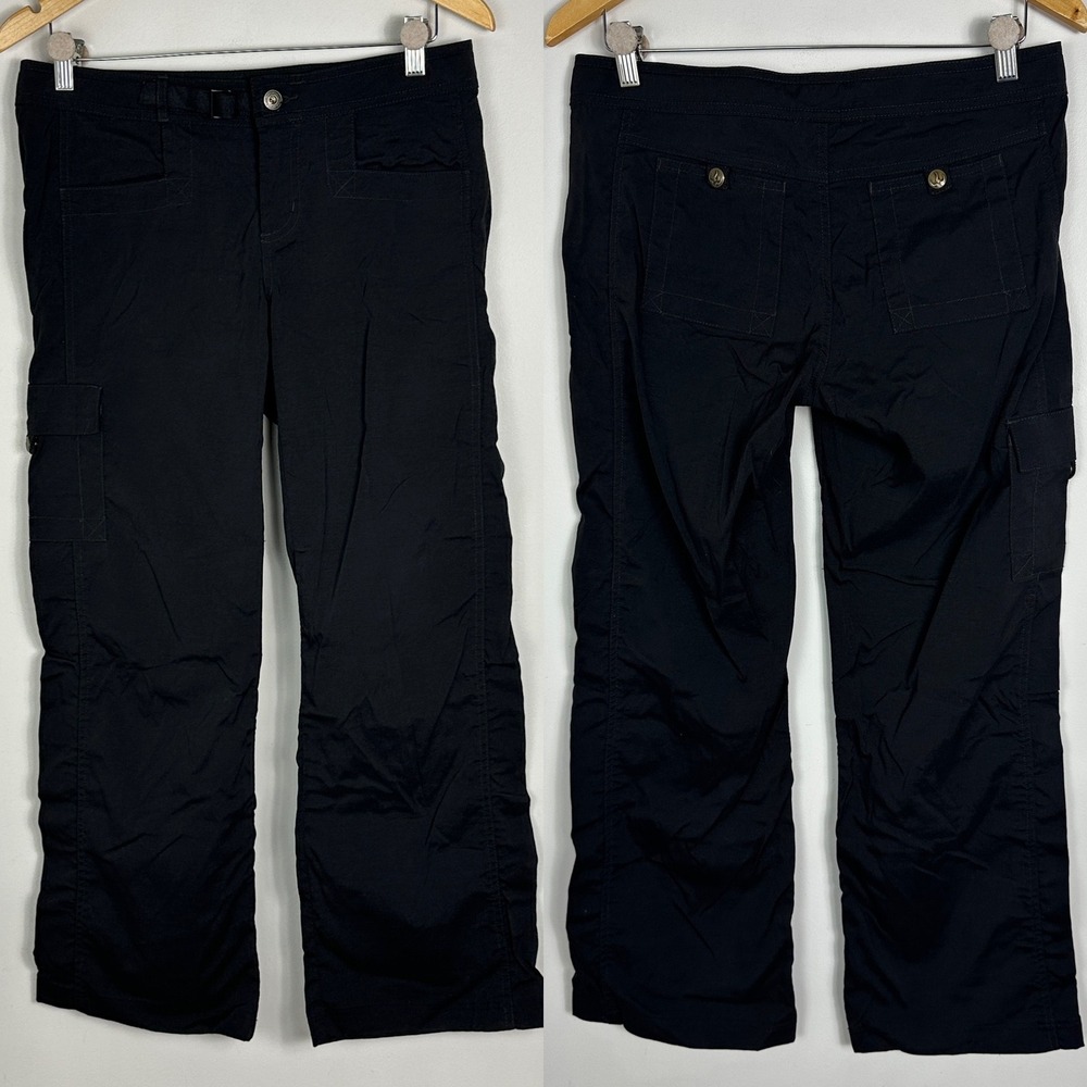 Prana Black Cargo Hiking Pants Womens 6 Straight Leg‎ Outdoors Camping Gorpcore